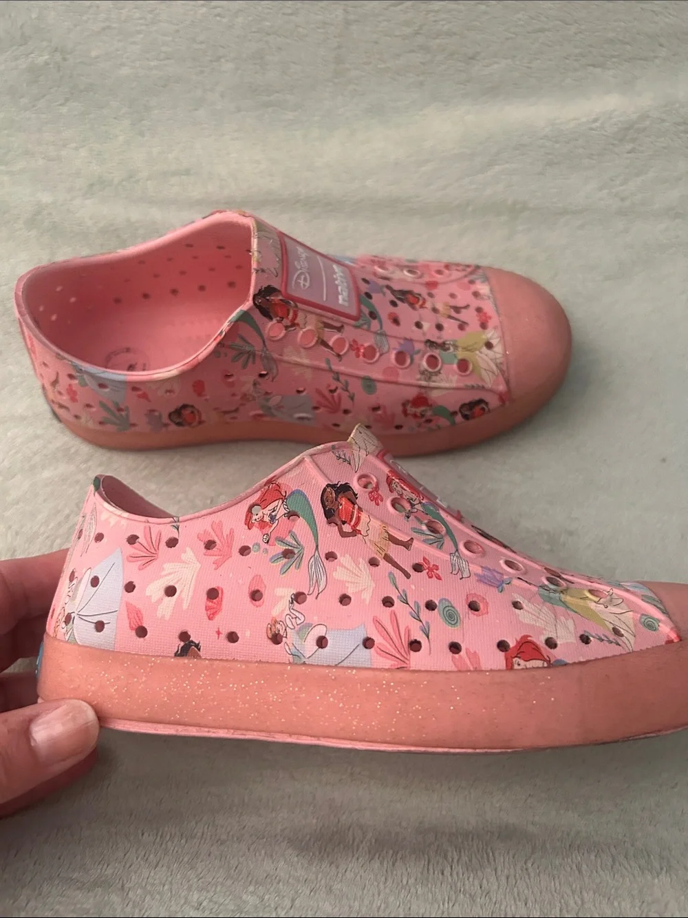 Disney Pink Native Kids' Water Shoes with Princess Print